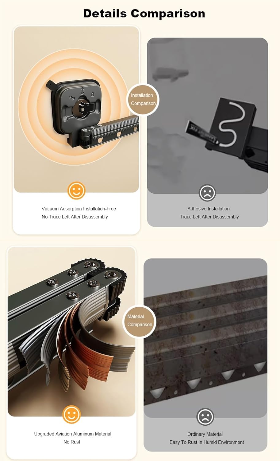 Folding Shower Curtain Rod Set,Retractable Shower Curtain Rod for Bathroom,Water Resistant Shower Curtain,Adjustable Angle,for Bathroom,Window,RV,Closet(White,4-Fold)