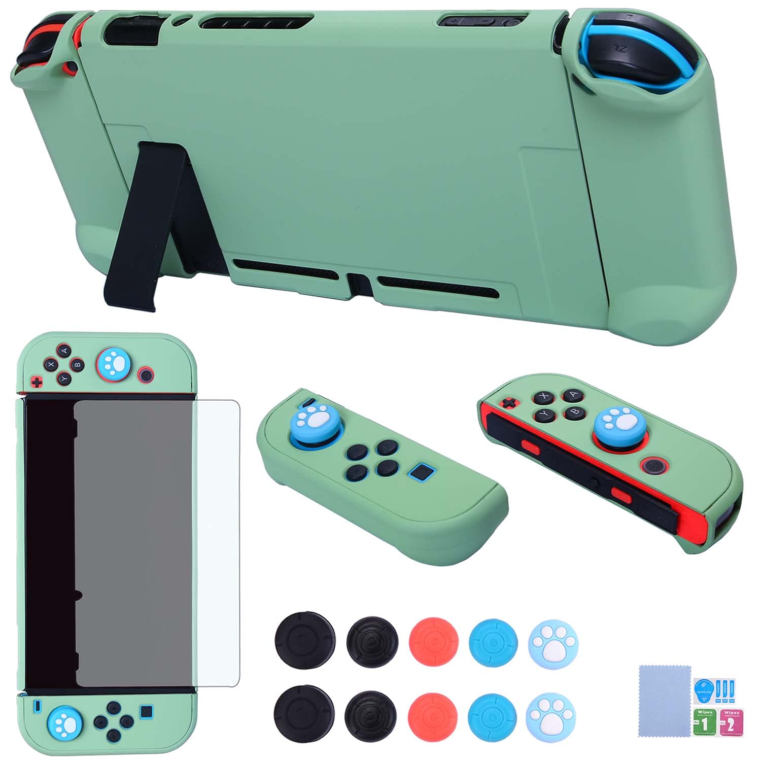 Protection 3 en 1 Nintendo Switch antichoc COMCOOL vert thé - 8