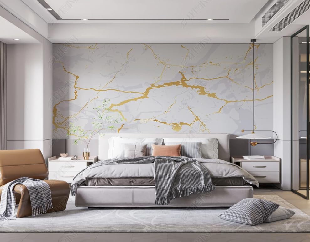 Papier peint marbré blanc intissé pour masquer les imperfections de vos murs