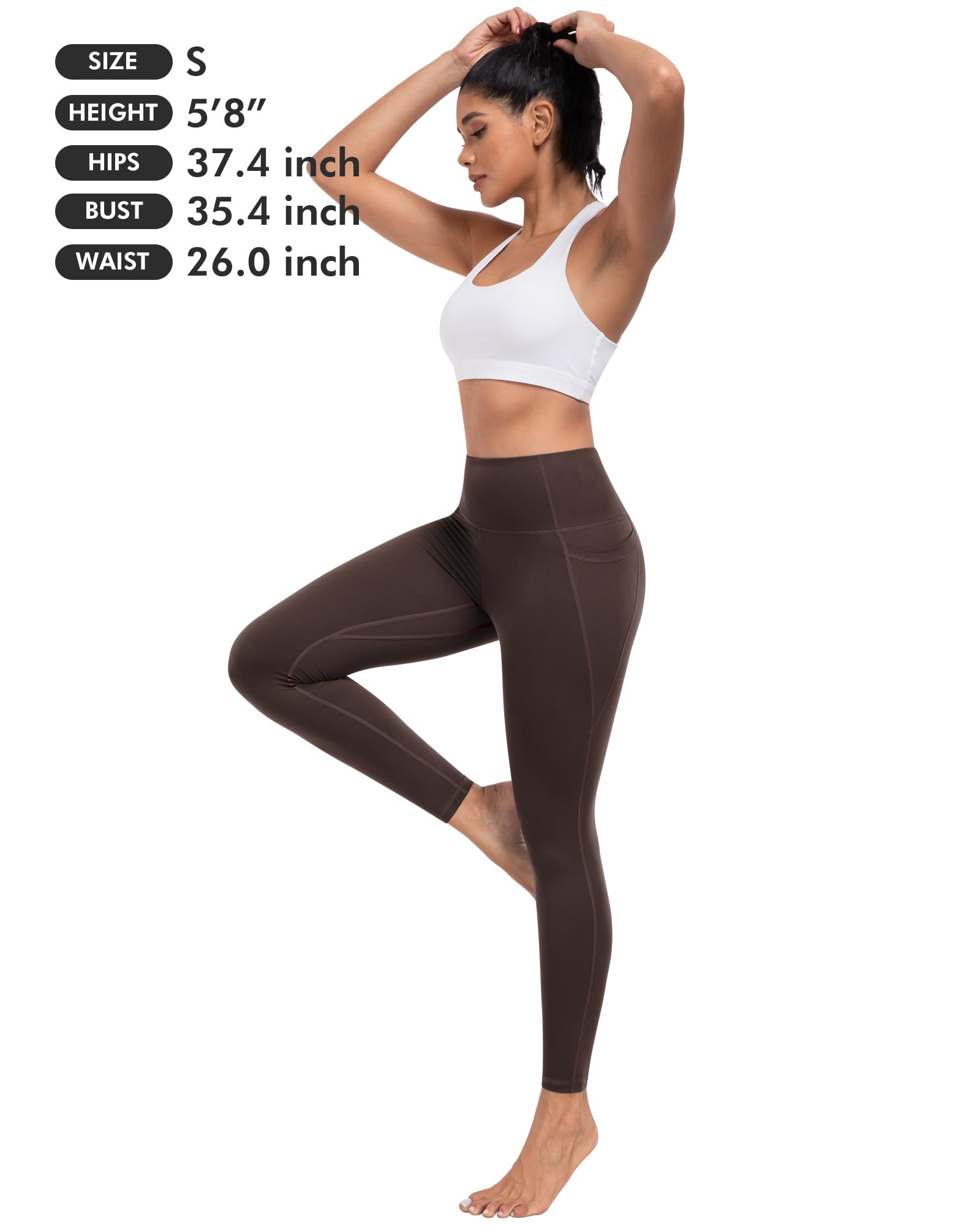 ATHVOTAR Leggings with Pockets for Women, 7 Packs High Waisted Workout Tummy Control Yoga Pants