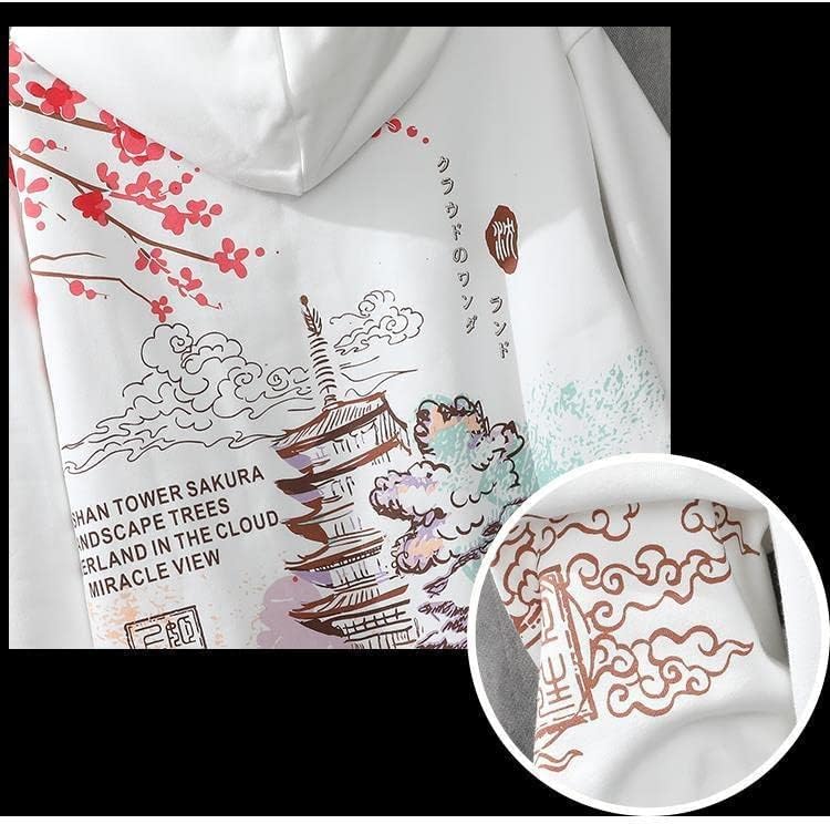 Miniatura 4 de Sudadera con capucha estética japonesa Sakura para mujer y hombre, sudadera con capucha anime Y2K Harajuku de tela coreana de manga larga para