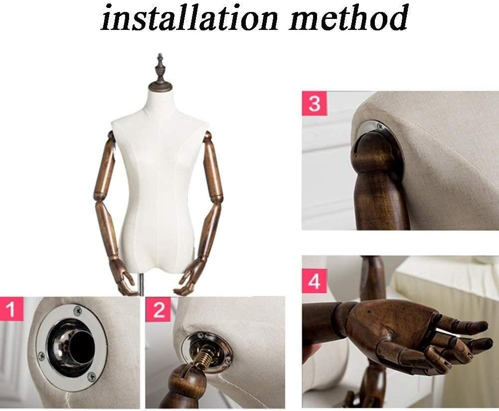 Mannequin Tailors Dummy Dressform Female Mannequin Torso Body Wedding Showcase Dress Form Bust Tailoring Height Adjustable Clothing Jewellery Display Solid Wood