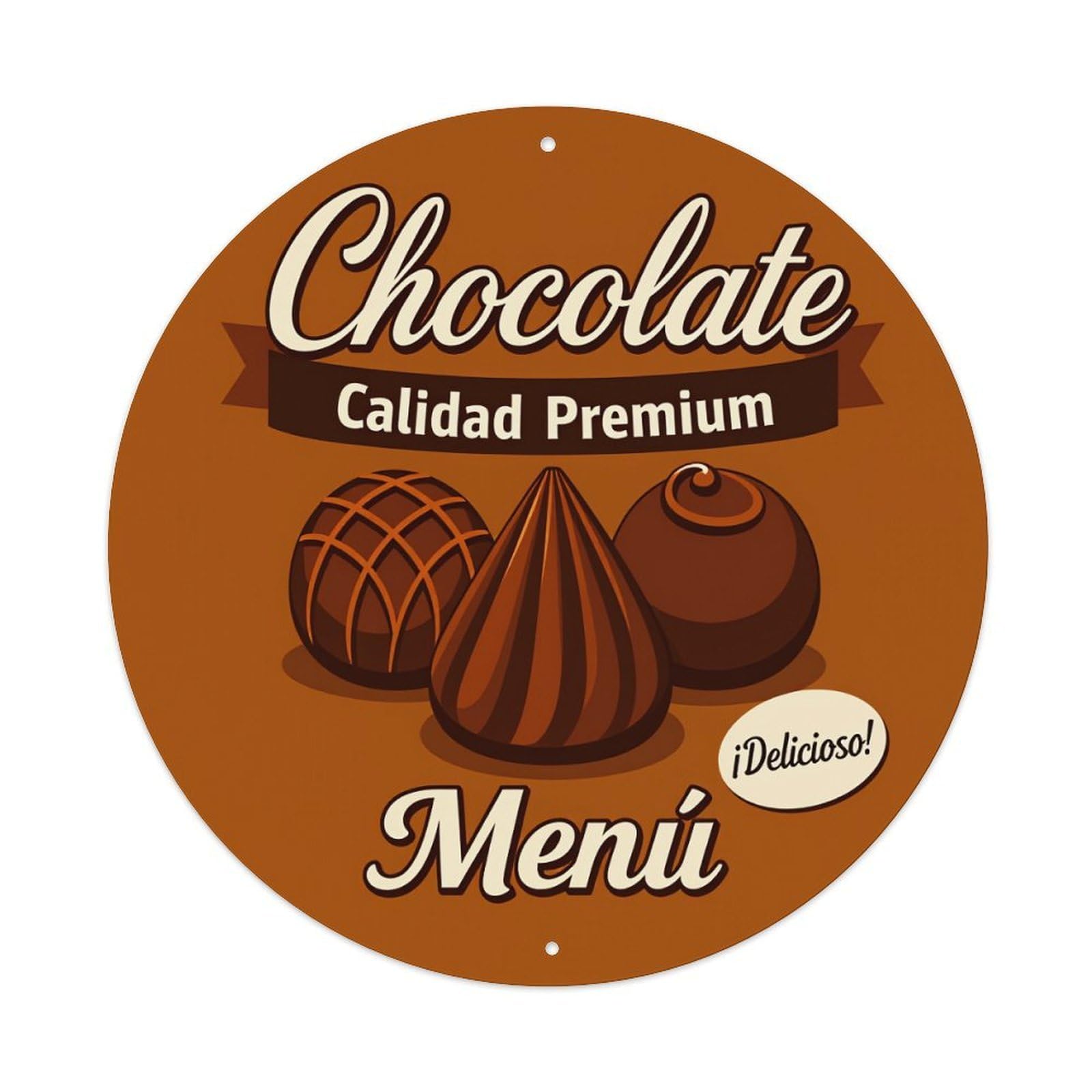Chocolate Premium Menu Delicious Metal Tin Sign Vintage Garden Bedroom Cafe Bar Man Cave Home Wall Decor Metal Poster 8x8 inches