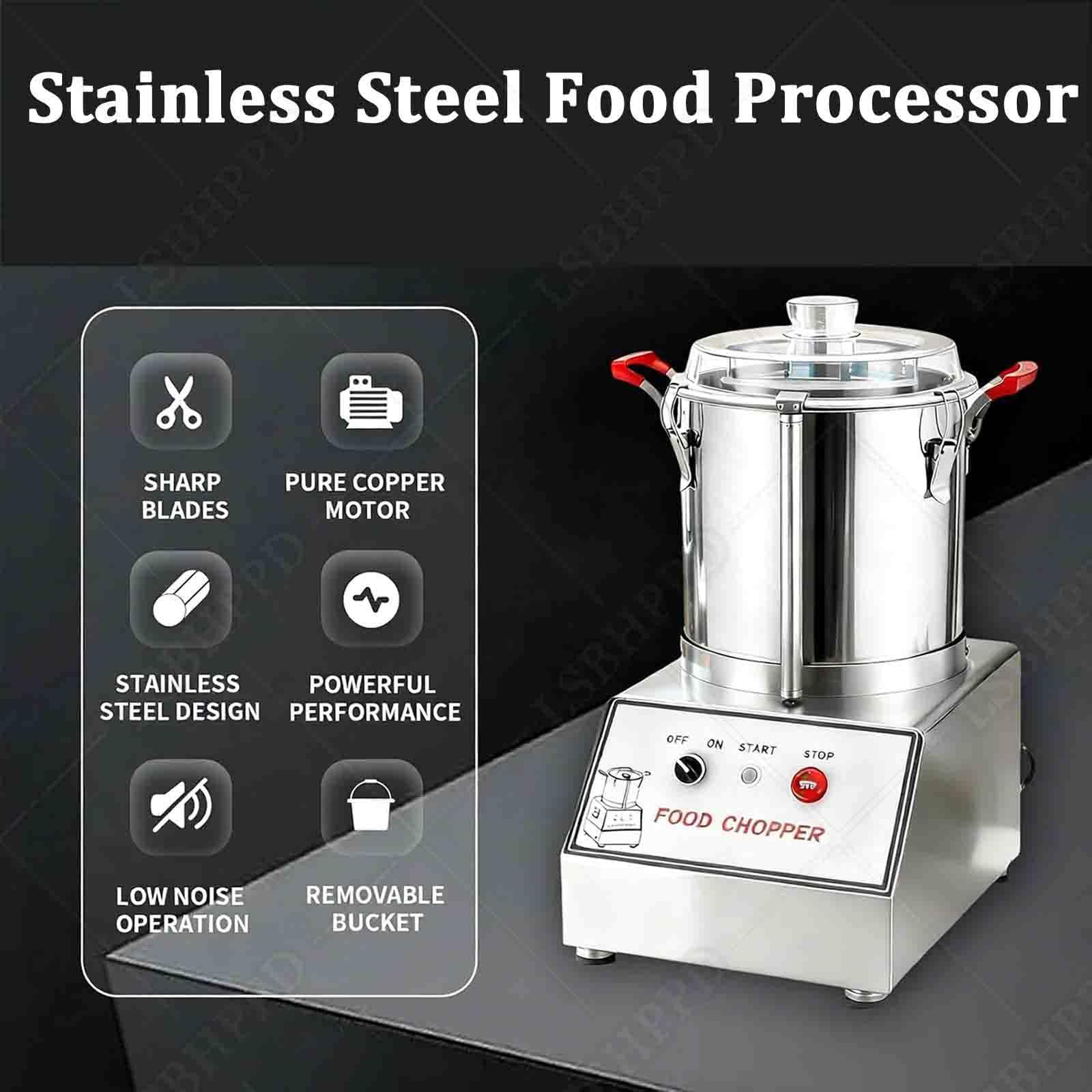 Cortador de verduras automático multifuncional, procesador de alimentos de acero inoxidable, 1400 W, 1400 RPM con cuchillas desmontables para frutas y granos