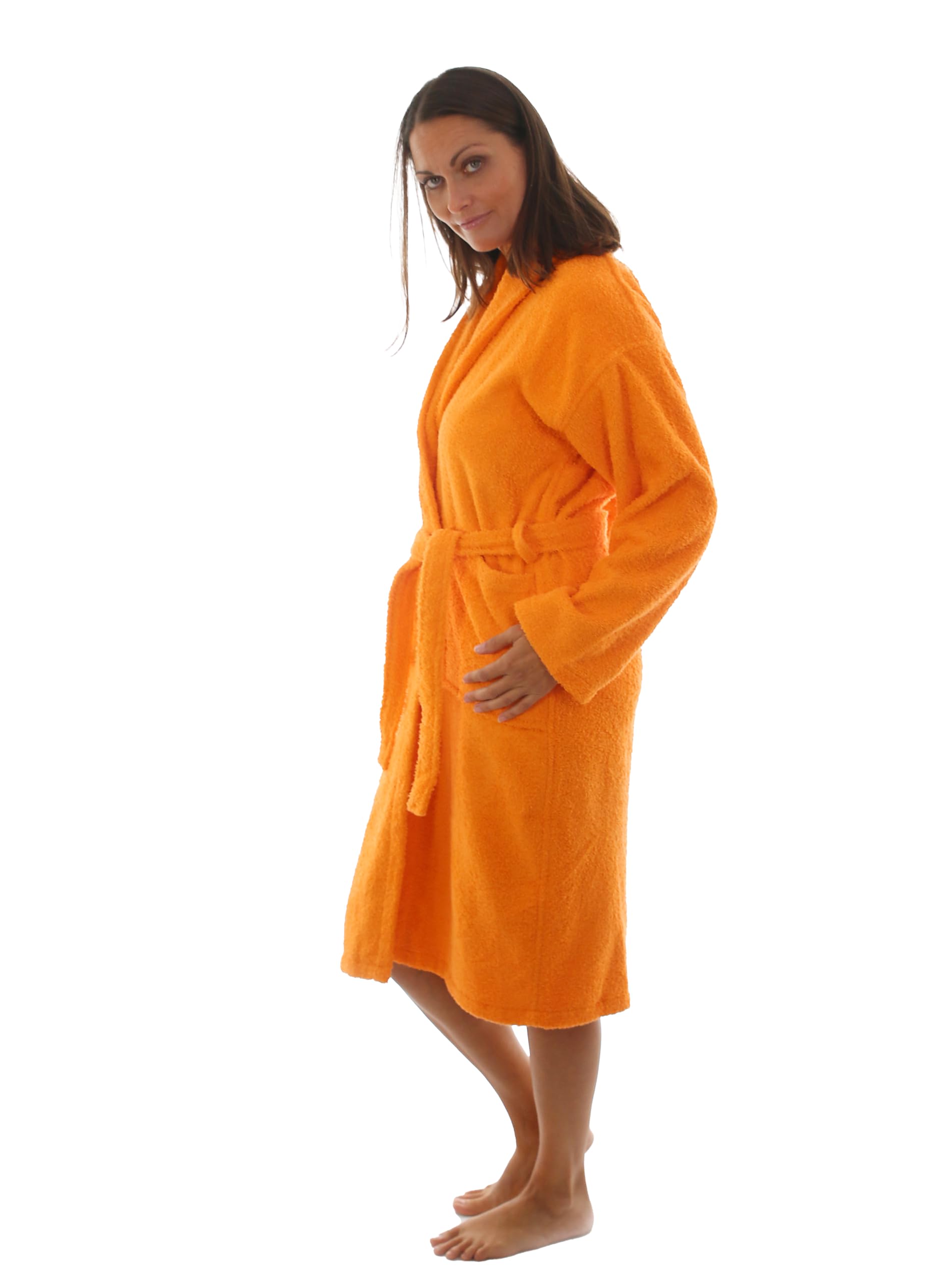 LEBENGOOD - Accappatoio unisex da donna e uomo, 100% cotone spugna americana 400 g, con cintura, tasche