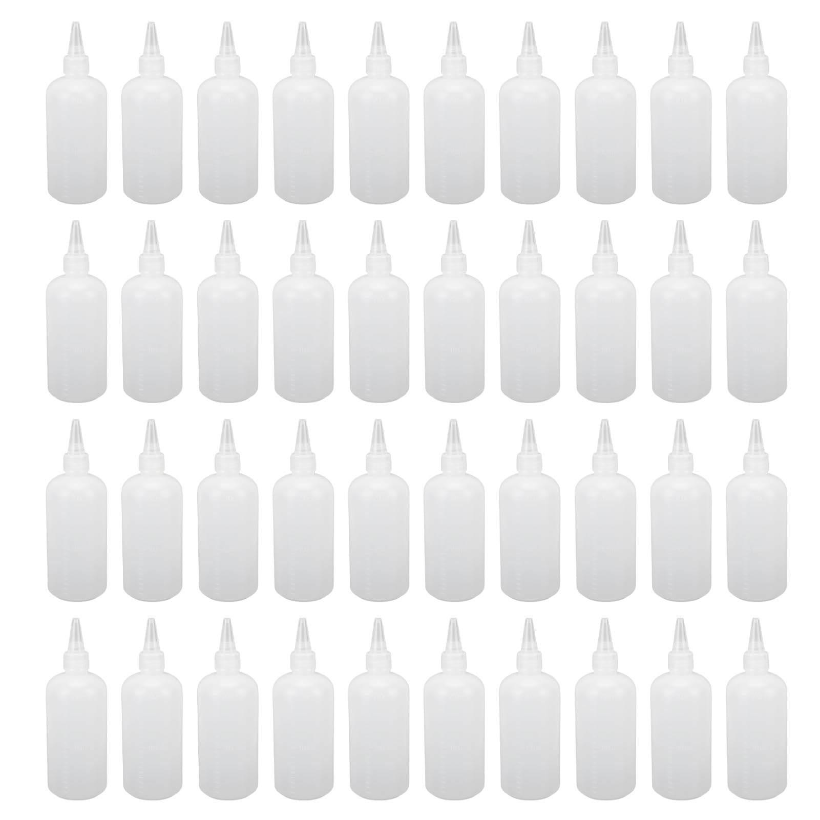 Bouteilles à embout en plastique transparent 200ml lot de 40 pour liquides divers