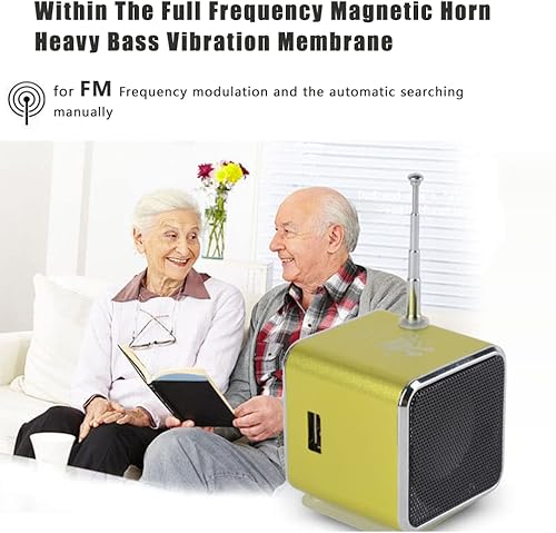 Miniatura 3 de Eboxer - Mini altavoz portátil con reproductor de música, radio FM, altavoz estéreo, soporte para tarjeta TF y disco U, diseño breve, mini altavoz