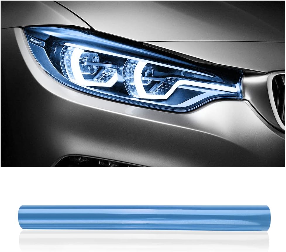 12 X 48inch Car Light Tint Film, Cuttable&Stretchability Car Headlight Taillight Fog Light Vivid Vinyl Wrap Protector,Non-Marking Self-Adhesive Decals Car Decor (Red)