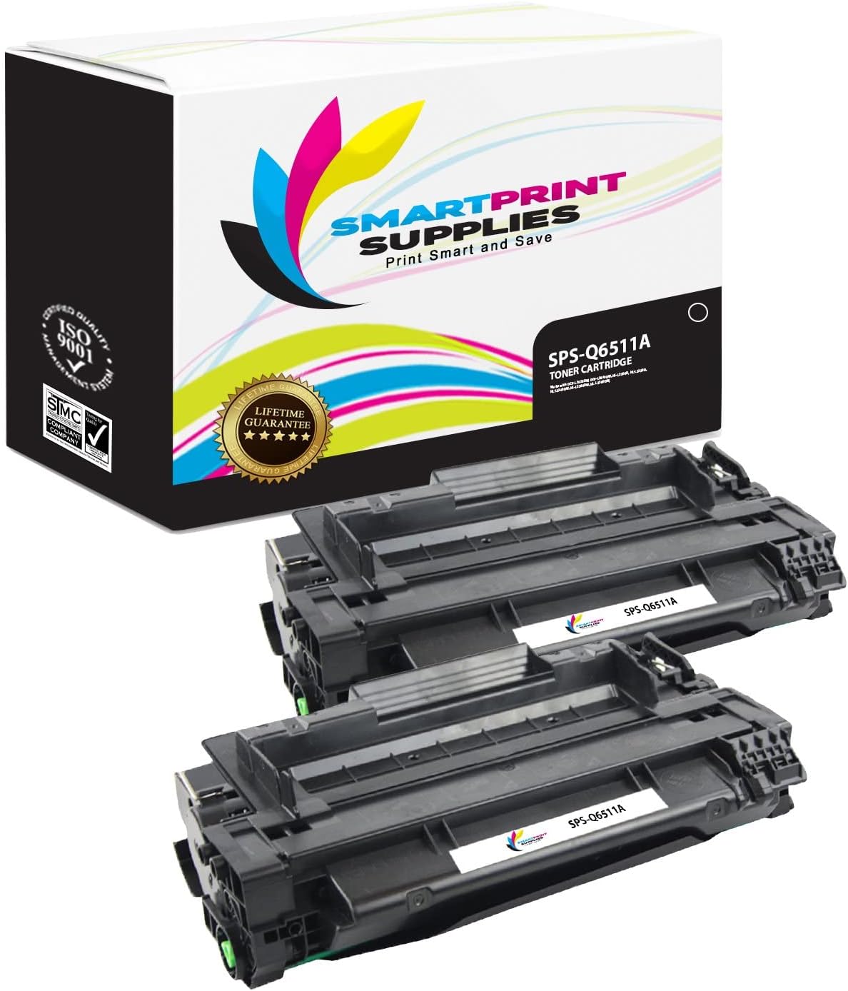 Compatible 11A Q6511A Black Toner Cartridge Replacement for HP LaserJet 2400 2420 2430 Printers (6,000 Pages) - 2 Pack