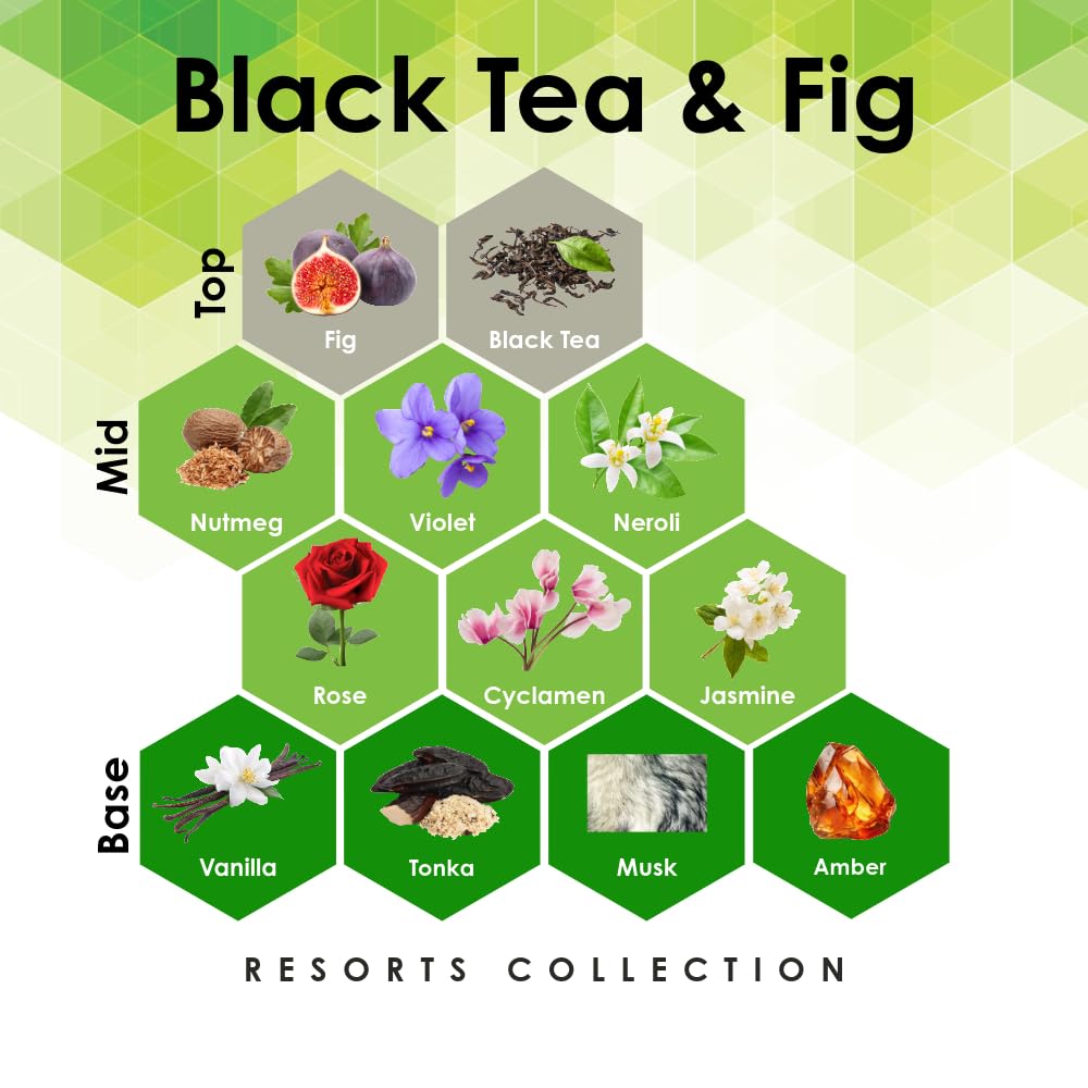 Black Tea & Fig 4 oz Refill for Oil Diffuser with Fig, Violet, Vanilla, & More Notes