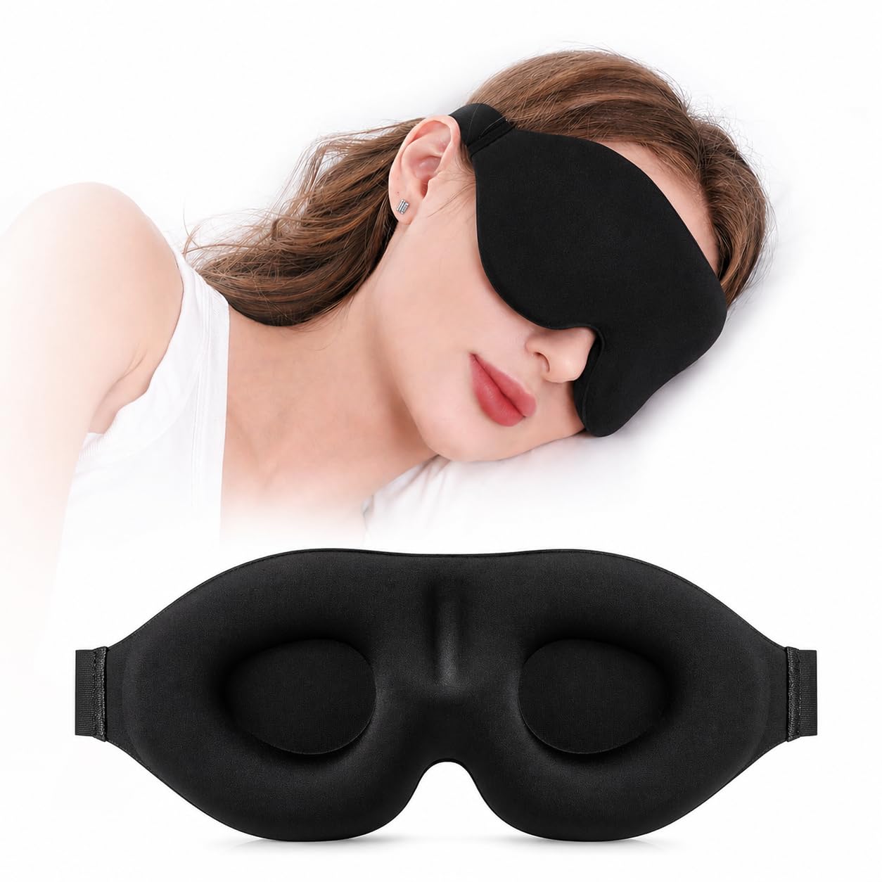 3D Sleep Eye Mask for Men & Women – Adjustable Soft Memory Foam Blindfold for Deep Sleep & Relaxation | Light Blocking, Cooling Comfort for Travel, Dry Eyes & Night Use-image-37
