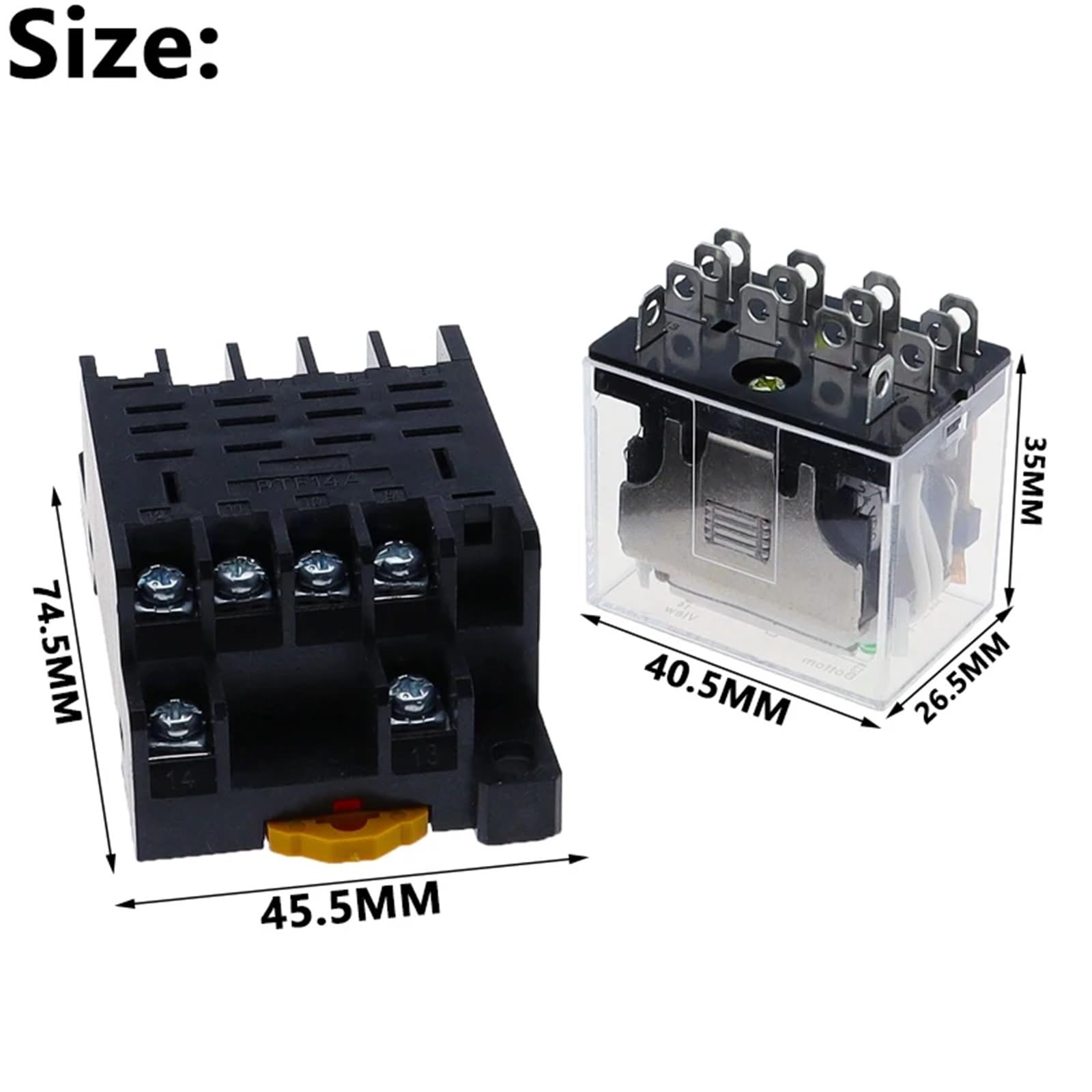 10Set LY4NJ HH64P AC 110V 220V DC 12V 24V 14PIN 10A Relé 4PDT con Base de enchufe(DC,48V)
