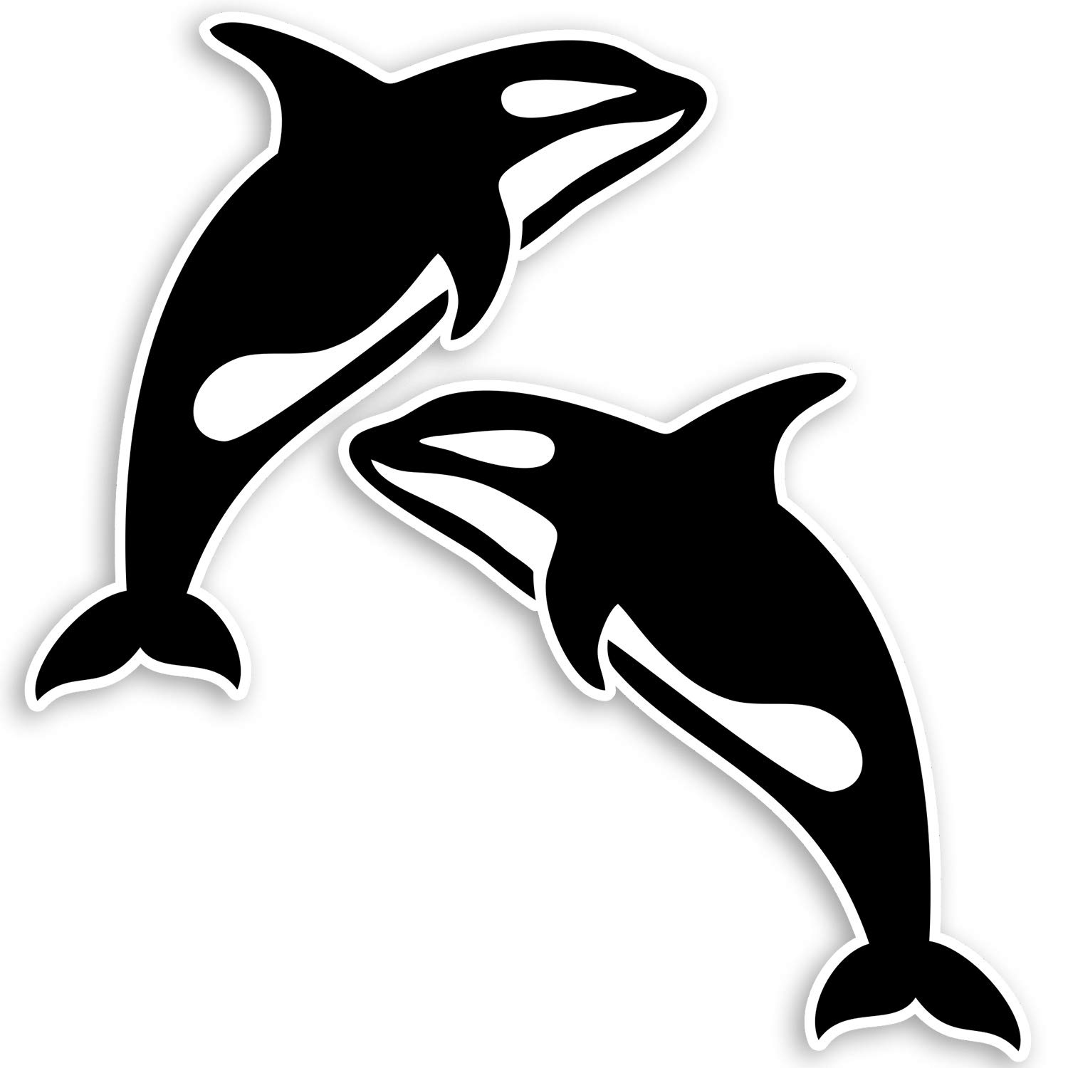 Destination Vinyl Ltd Multi 2 X 10Cm Killer Whale Orca Vinyl Stickers - Whales Laptop Sticker #34077 (10Cm Tall)