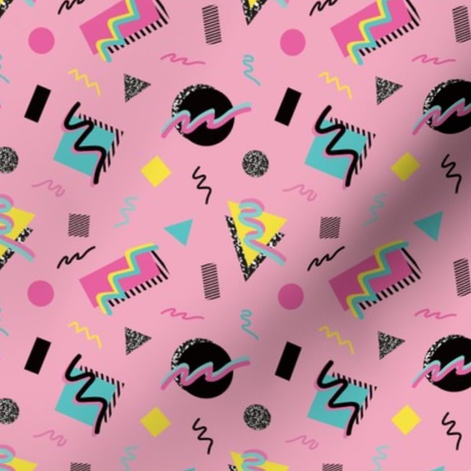 Miniatura 6 de Spoonflower Fabric - Retro Geometric 80S 90S Party Post Modern New Wave Pink Shapes Memphis Printed on Petal Cotton Fabric by The Yard - Sewing
