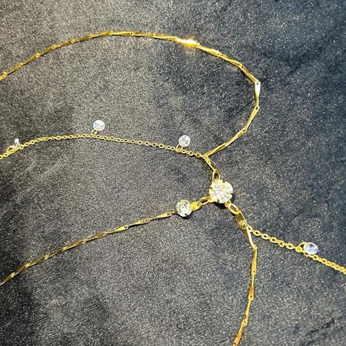 Ypkia Head Chain, Gold Crystal Headband Pendant, Bridal Headpiece, Layered Hairpiece, Tassels, Festival Hair Accessories for Women and Girls (Gold) - Image 3