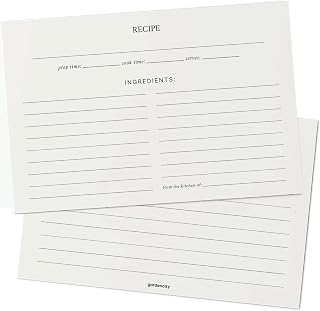 GardenCity Recipe Cards, 4x6 Premium Recipe Cards for Bridal Shower and Weddings, Double-Sided, 50 Pack, Modern Minimalist - Parent (Minimalist)