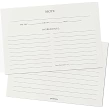 Recipe Cards, 4x6 Premium Recipe Cards for Bridal Shower and Weddings, Double-Sided, 50 Pack, Modern Minimalist