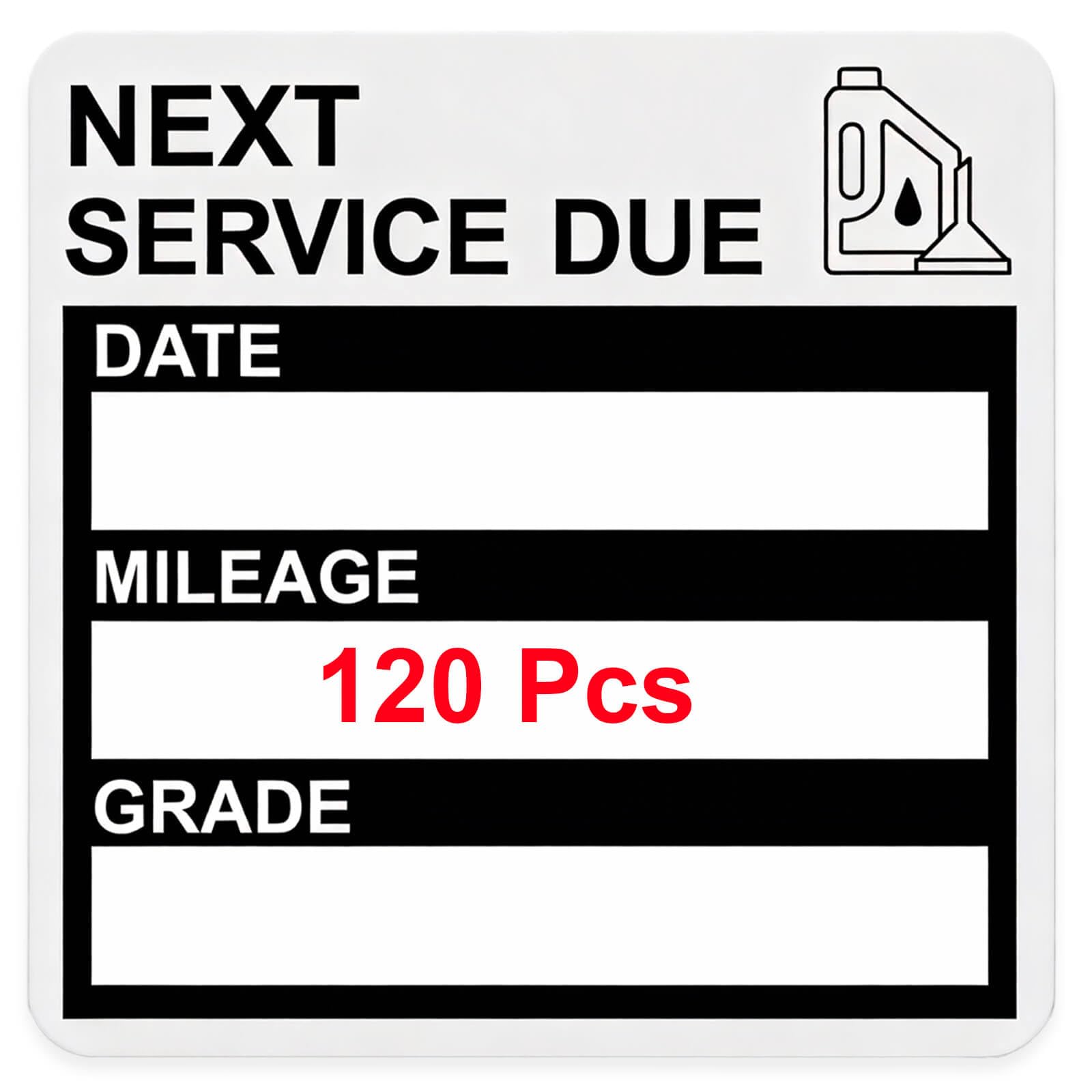 Static Cling Oil Change Stickers for Windshield, 120 Pcs 2x2 Inches No Glue No Residue Clear Next Service Due Reminder Labels for Car Window, Upgraded Transparent Removable Auto Maintenance Sticker - 2