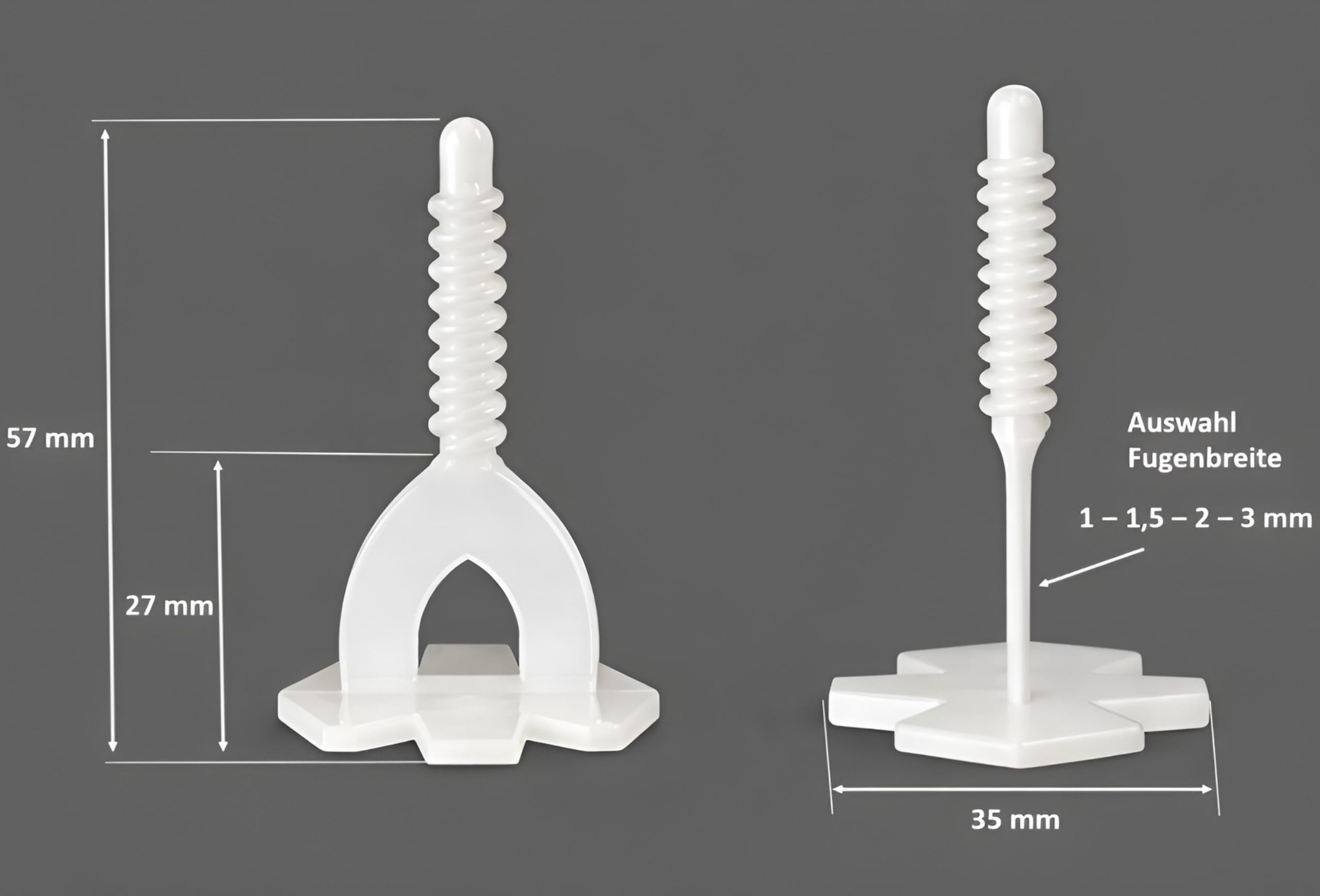 Uzman Fliesen Nivelliersystem Verlegehilfe, Fugenbreite 1 bis 3mm Fliesenkeile für ein perfektes Fugenbild Fugenkreuze Verlegewerkzeug (2mm - 1000 Stk. Zuglaschen)