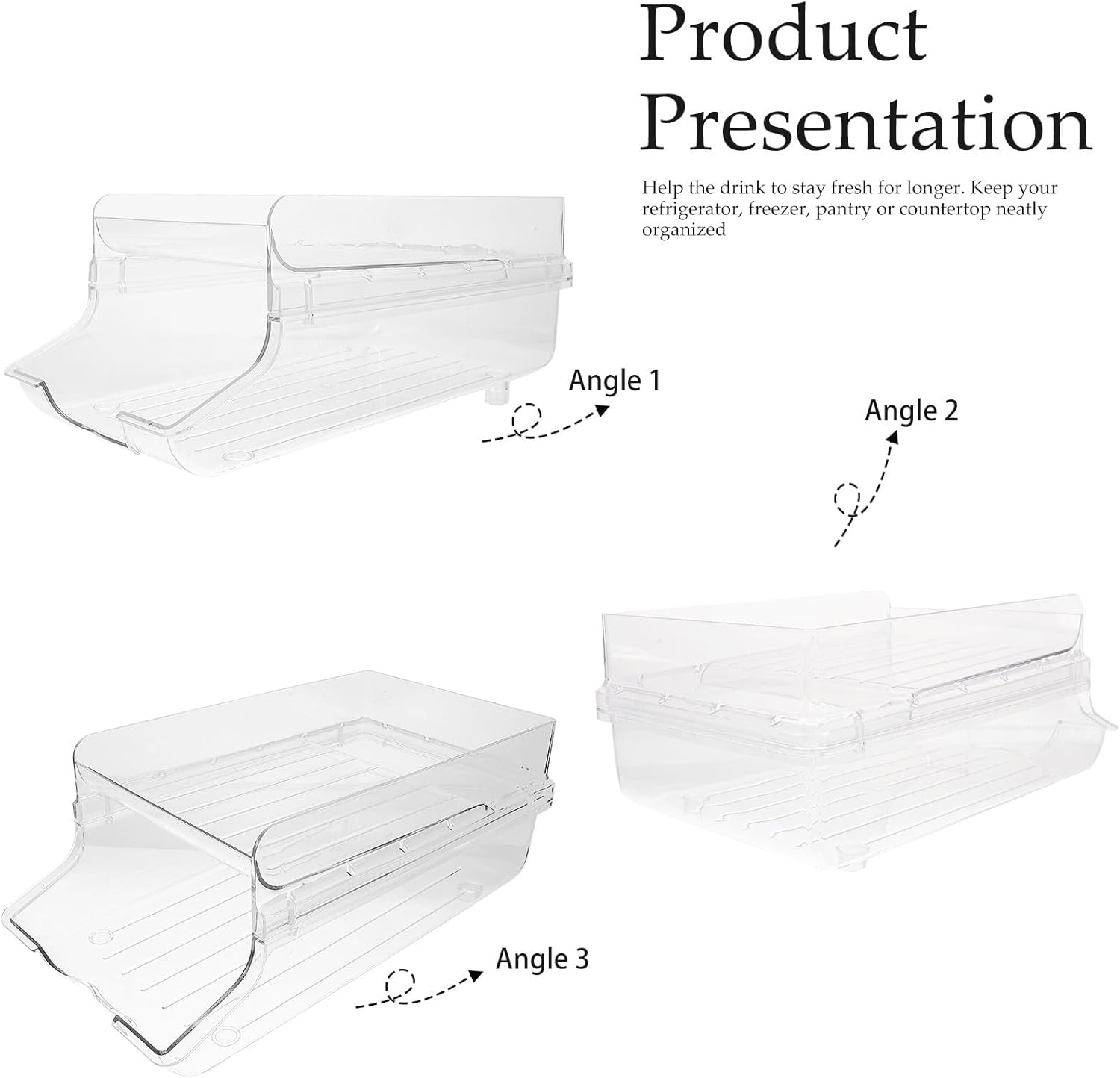 Healifty Beverage Can Organizer and Drink Dispenser Large Rolling Soda Holder Household Fridge Storage Rack for Kitchen and Freezer