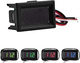 Voltímetro Digital LED de CC de 0,36 pulgadas, medidor de voltaje de 0-30V, Detector de probador de voltaje de energía móvil for coche, rojo/verde/azul/amarillo-verde (Color : Green Without Shell)