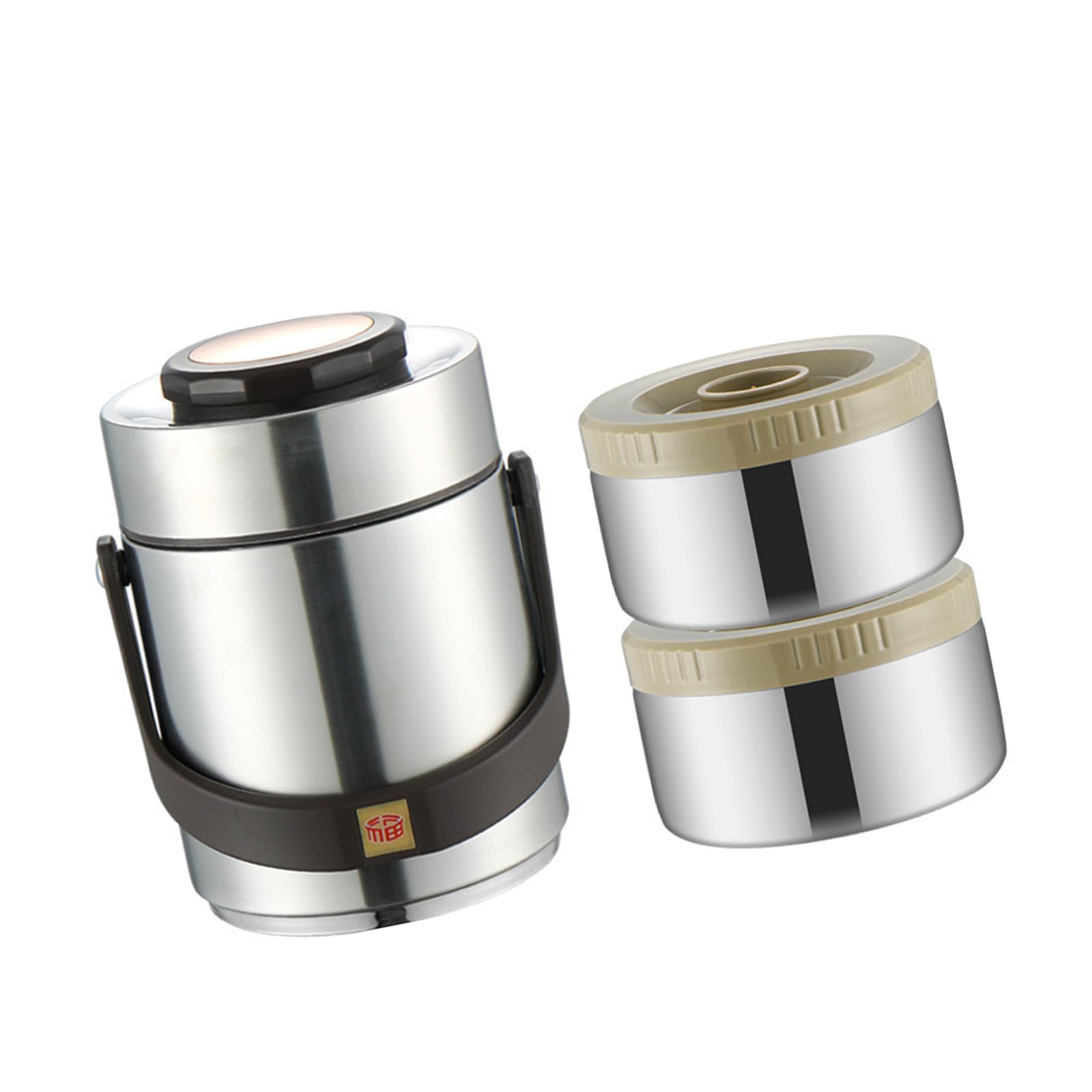 Fiambrera térmica eficaz de 3 capas apilable con capacidad para alimentos, a prueba de fugas, contenedor de acero inoxidable para comidas frías y calientes, camping, transportadores de