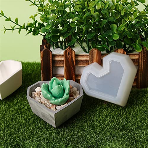 Love Succulent Flower Pot Silicone Mold Concrete Planter Vase Plaster Epoxy Resin Cement Clay Mold Candle Pen Holder Storage Box Mould #TOP3