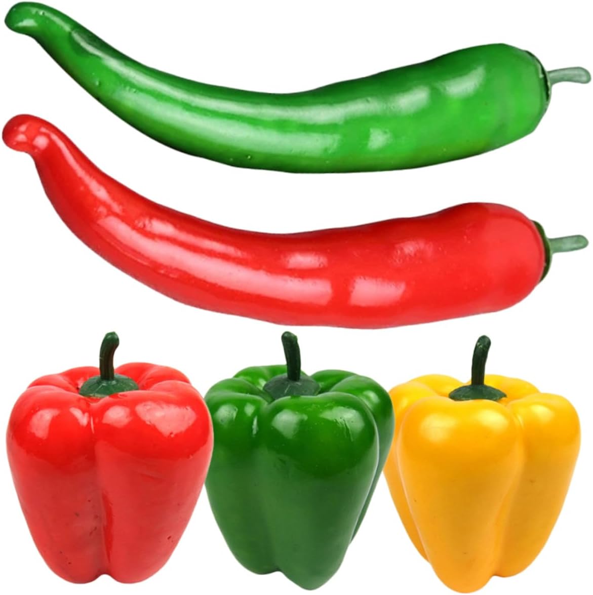 Zerodeko 20pcs Lifelike Simulation Chili Pepper Decor for Home and Kitchen Realistic Fake Peppers for Photography Props and Indoor Decorations Vegetable Models for Festivals and Parties