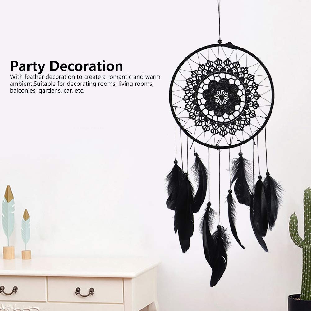 Acchiappasogni Fatto A Mano Boho Con Piume - Decorazione Parete Estetica Per Camera Da Letto E Dormitorio - Lunghezza 68cm, Diametro 16cm