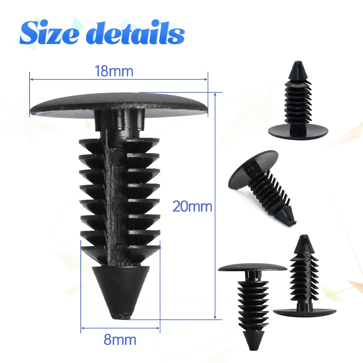 Clip Di Fissaggio Per Auto Clip Per Paraurti Auto - 50 Pezzi In Plastica, Fissaggio Rapido Per Pannelli Rivetti Plastica - Foto 3