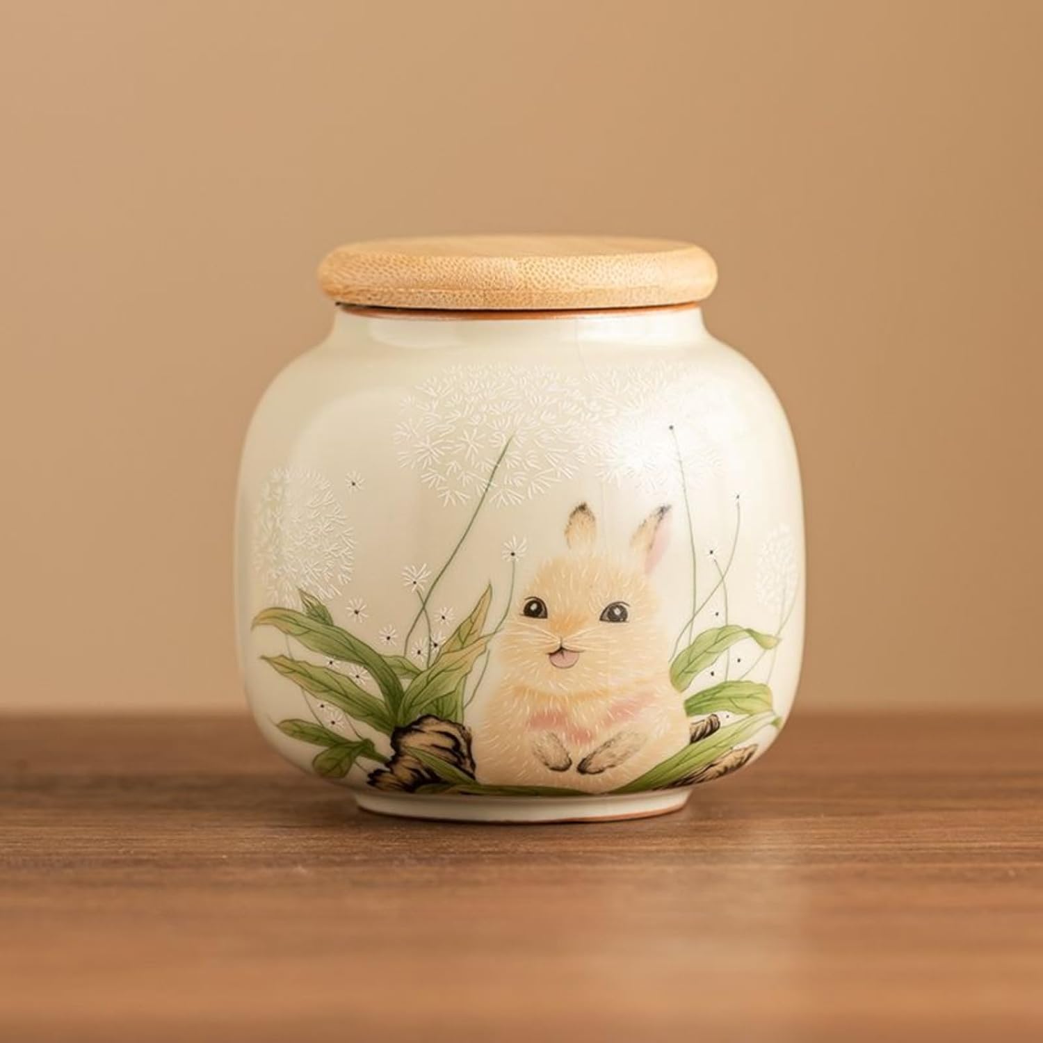 Ru Kiln Portable Tea Canister, 200ml 6.8oz, Sealed Storage Tank Home Tea Set Accessories