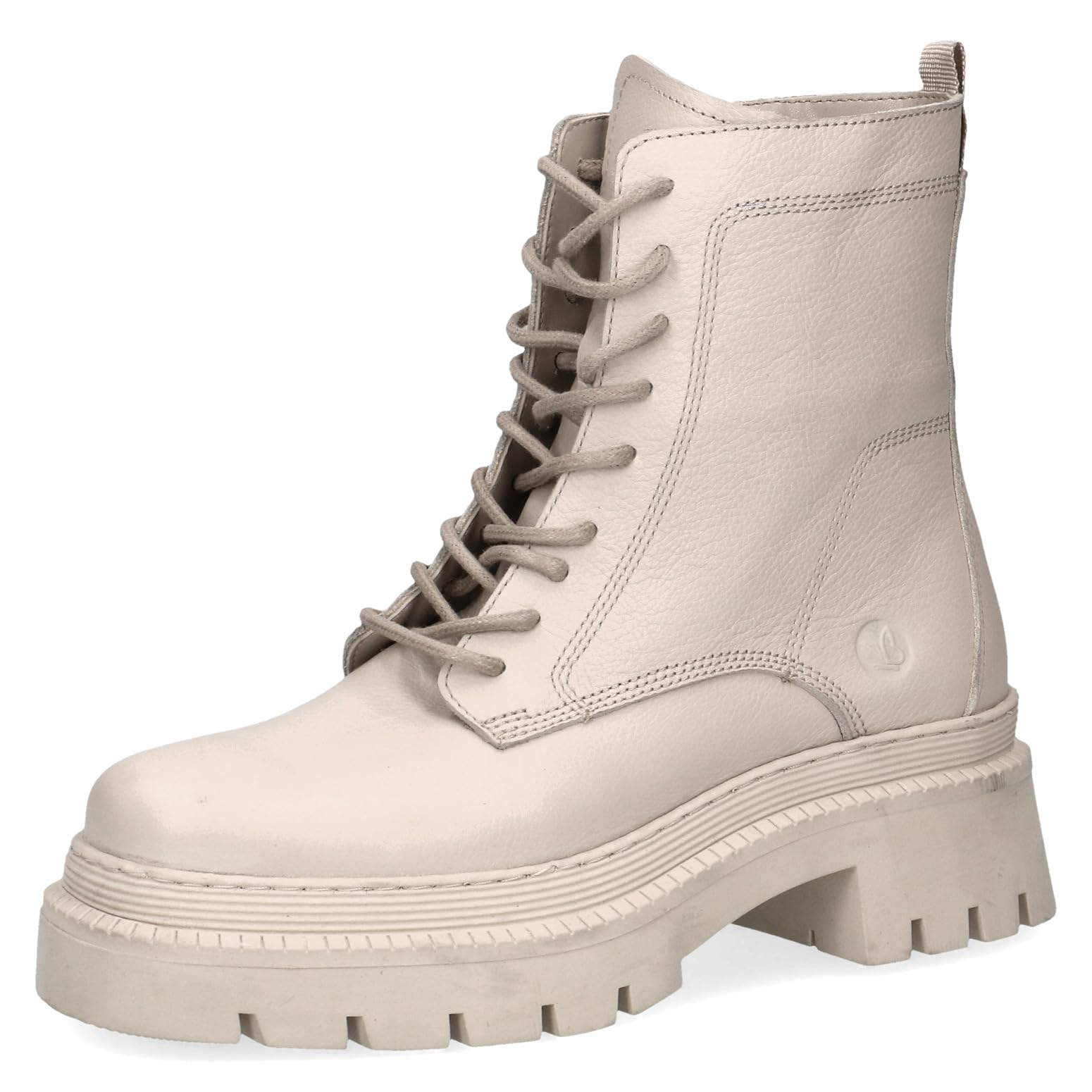 CAPRICE Women's lace-up ankle boots Memotion in leather platform Width G, Beige (Beige Nappa), 6.5 UK