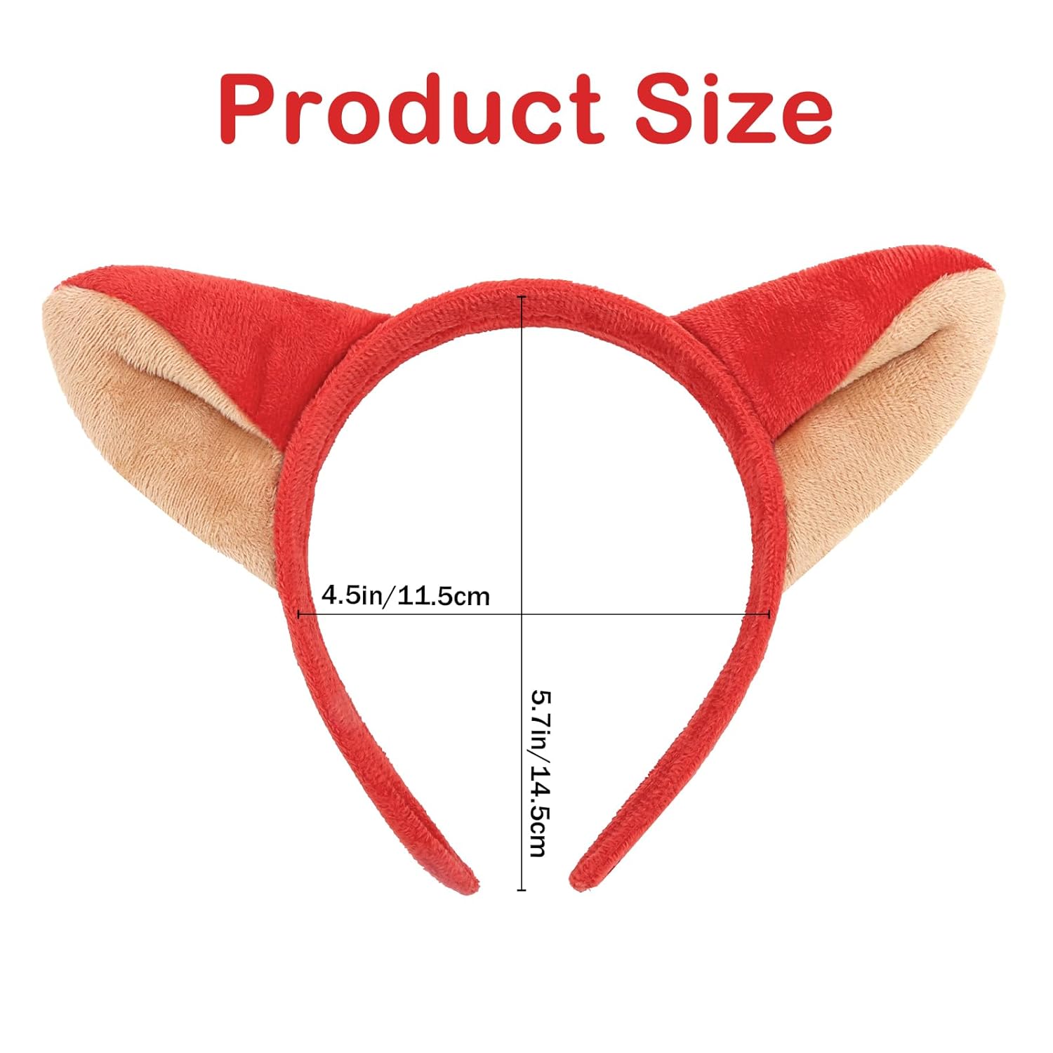 Fox Ears Headband Cute Plush Animal Ears Headband for Women Fox Costume Adult Headwear for Cosplay Fancy Dress Party Favors Animal Cosplay Costume Headwear - Image 2