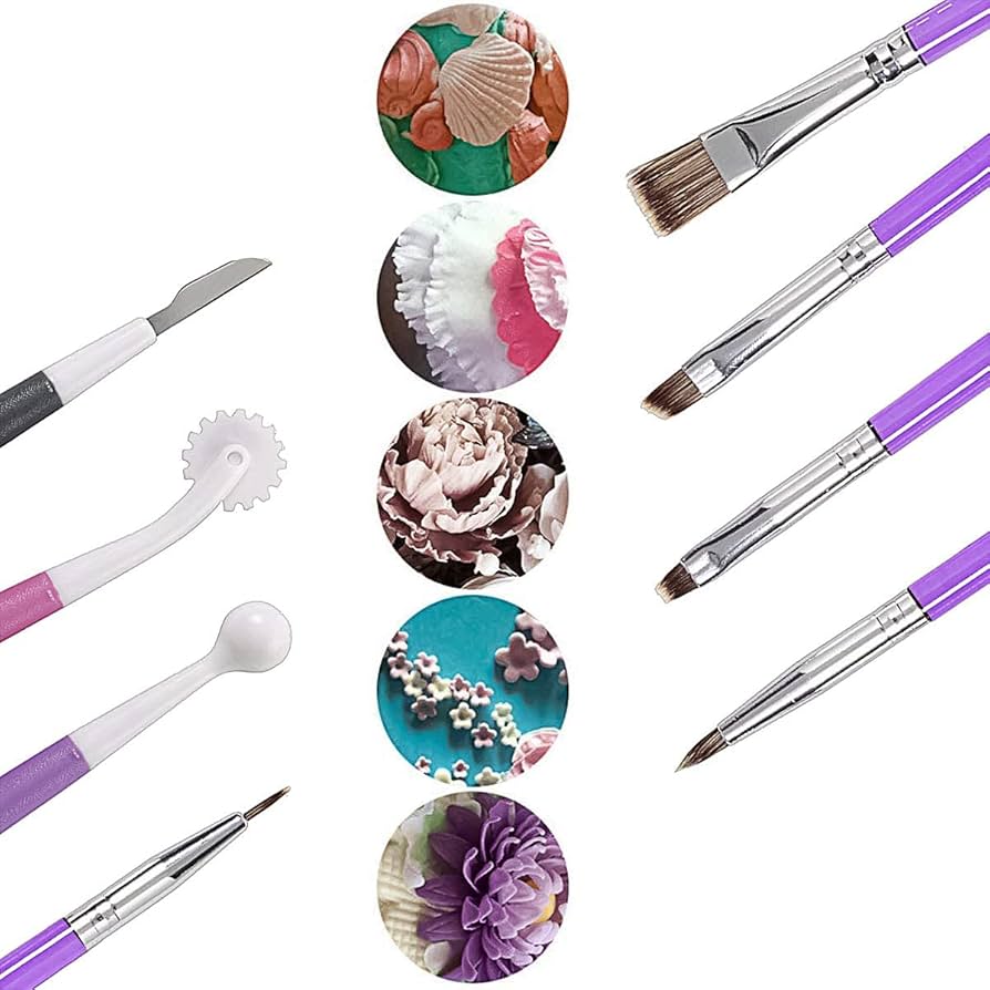 Set di 11 pezzi di strumenti per decorare la torta per biscotti decorazione pennello fondente strumenti per decorare fondente decorazione accessori