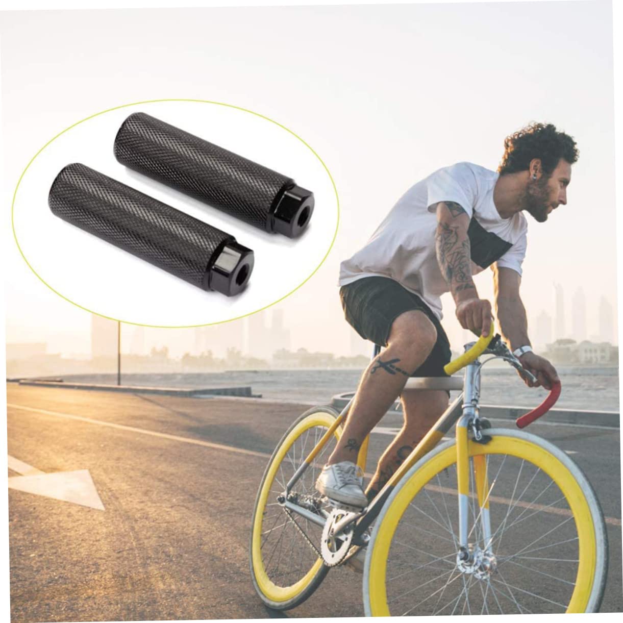 FOYTOKI Foot Lever for Bike Mountain Bike Accessory Black Rear Wheel Bar Easy to Use and Install