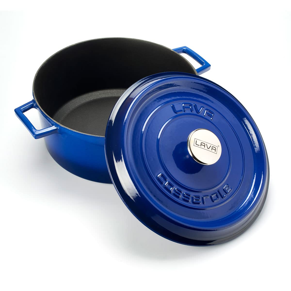 Lava Signature Enameled Cast-Iron Round Dutch Oven - 7 Quart Cobalt Blue product thumbnail 3