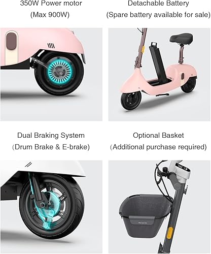 Miniatura 3 de OKAI EA10 Electric Scooter with Seat, Up to 25-35 Miles Range & 15.5MPH, Moped Scooter Bike for Adults with 10 Inch Vacuum Tires
