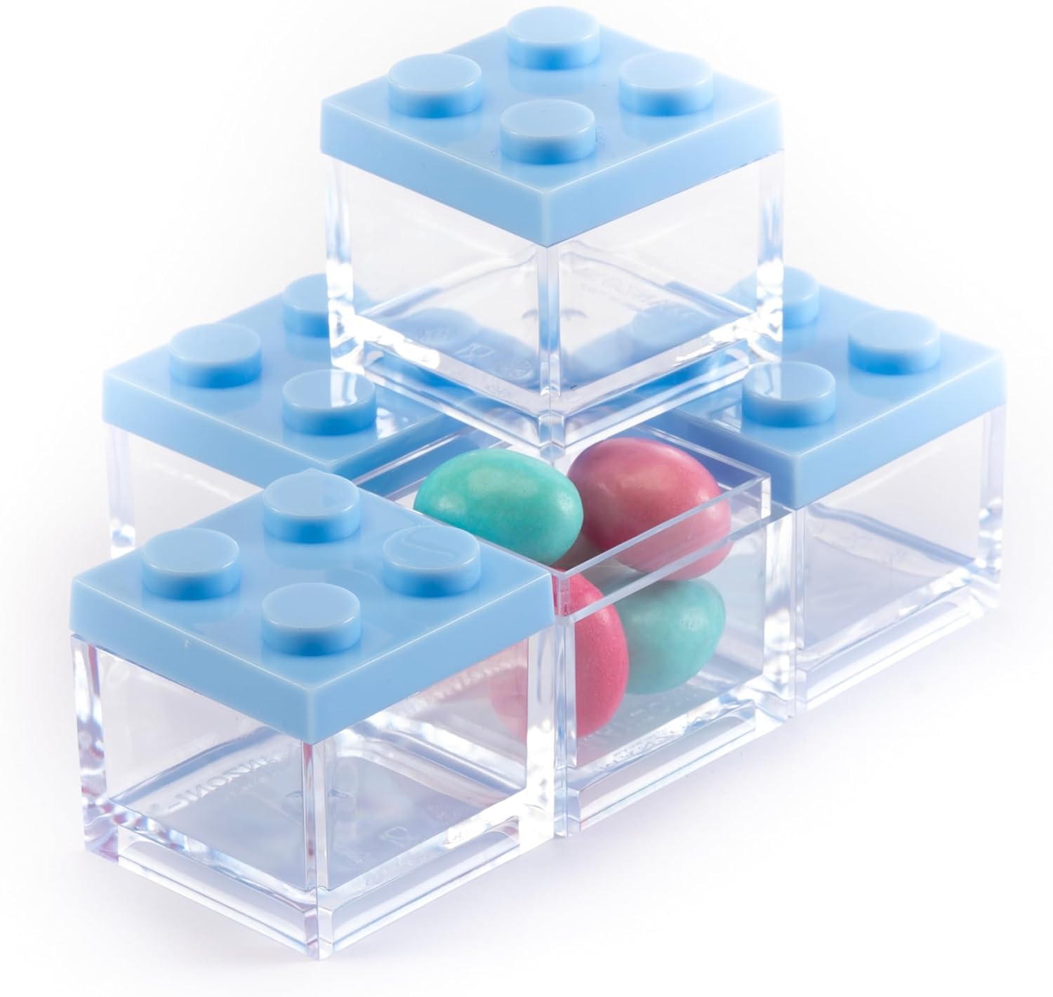Manzoni Home – Behälter aus Ziegelstein – Set mit 48 Stück Farbe Blau – ideal als Gastgeschenk für Hochzeiten, Abschlussfeiern und kreative Dekorationen – Made in Italy