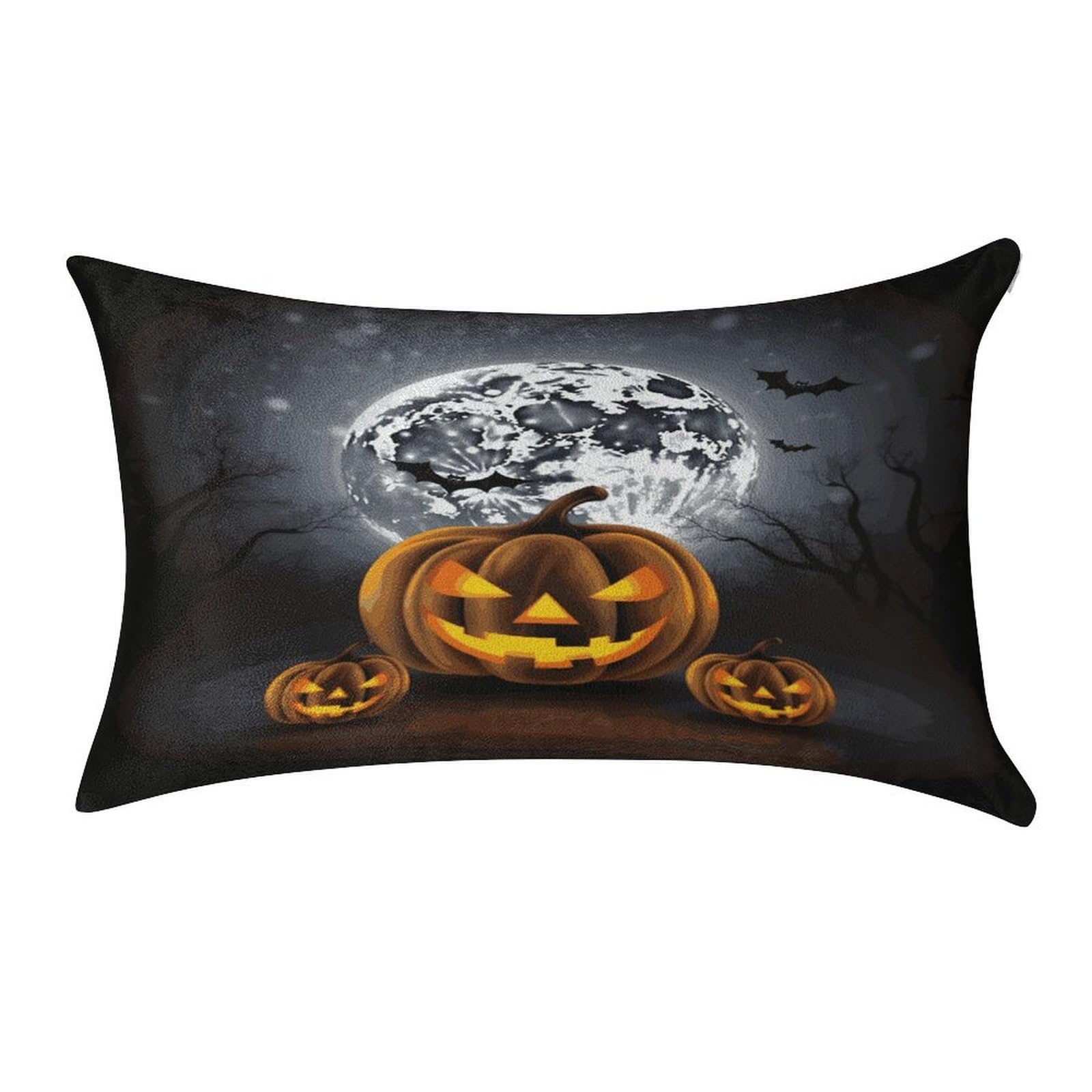 Btcowzrv Style Halloween Moon Bat Pumpkin Pillow Cover Pillow Case Pillowcase