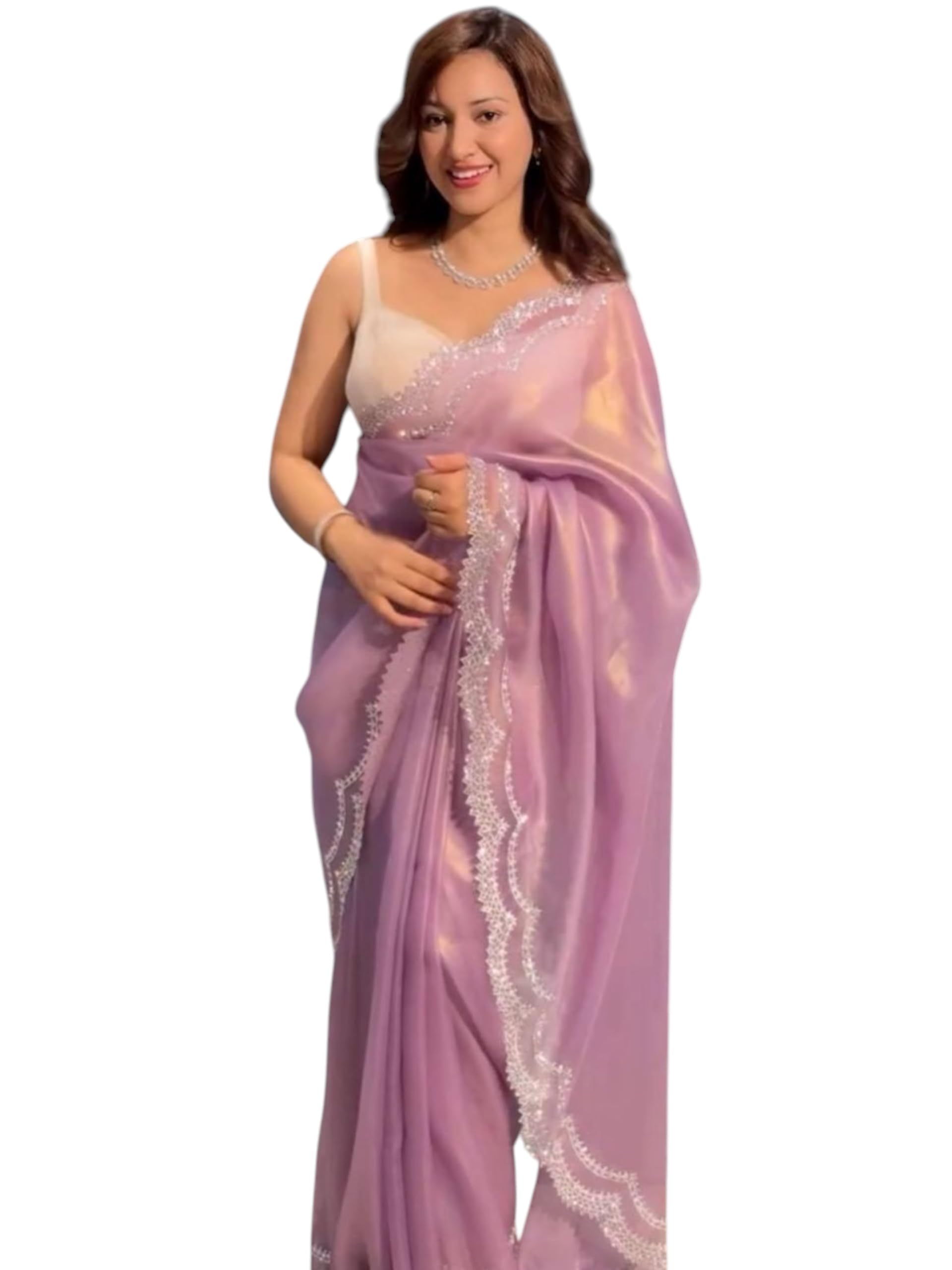 nirlabh NIRALBH Women's Pure jimmychoo fabric Saree With Unsticted Boluse Piece-picture-15