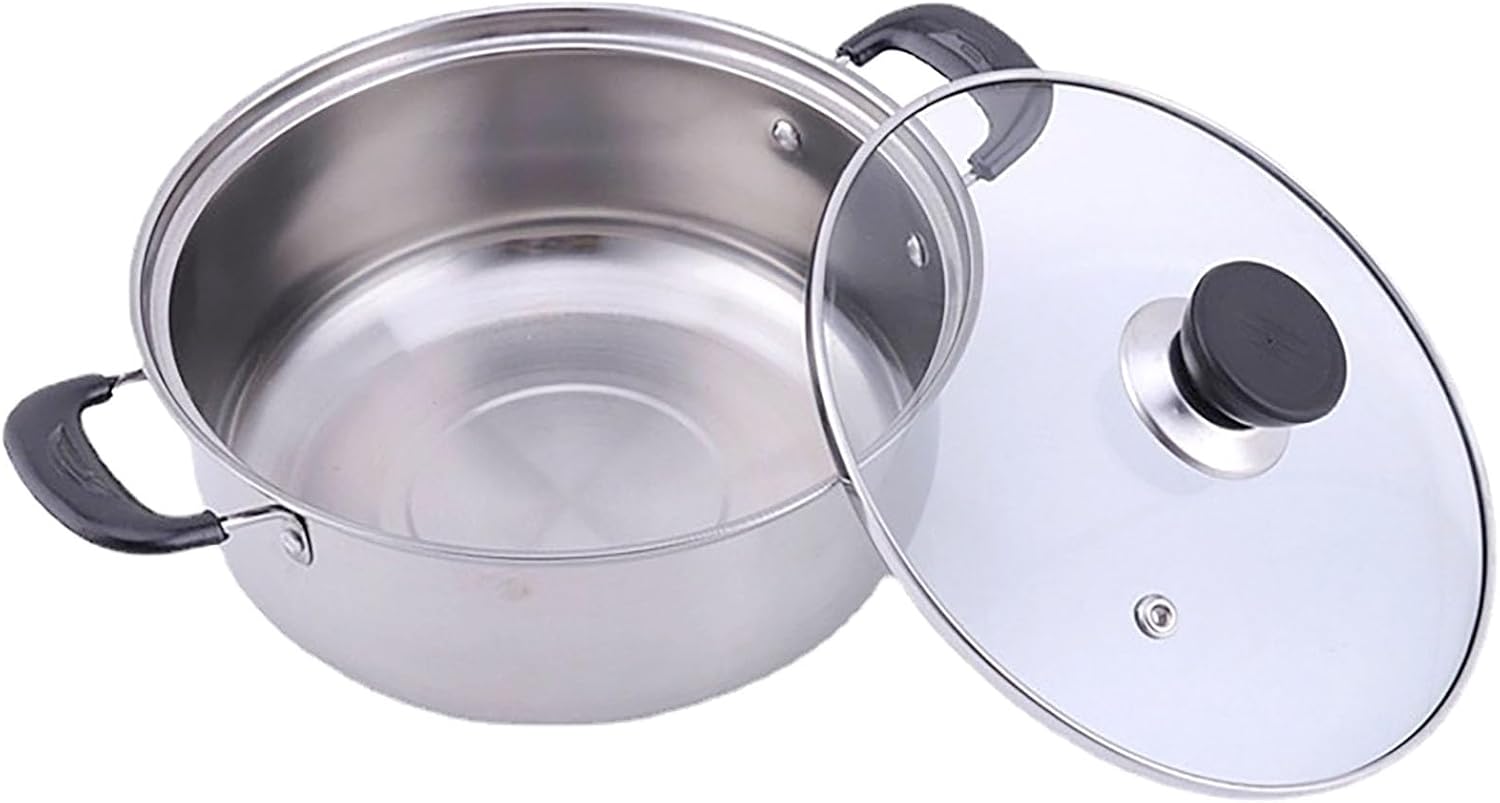 Small Saucepan, 0.9 Quart Double Handle Milk and Soup Pot with Lid for Warming, Cooking and Boiling Milk, Spaghetti, Soup in Kitchen and Outdoor (16cm)