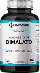 Magnésio Dimalato Original Dimagnésio Malato Genisis 60 Cápsulas