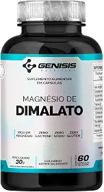 Magnésio Dimalato Original Dimagnésio Malato Genisis 60 Cápsulas