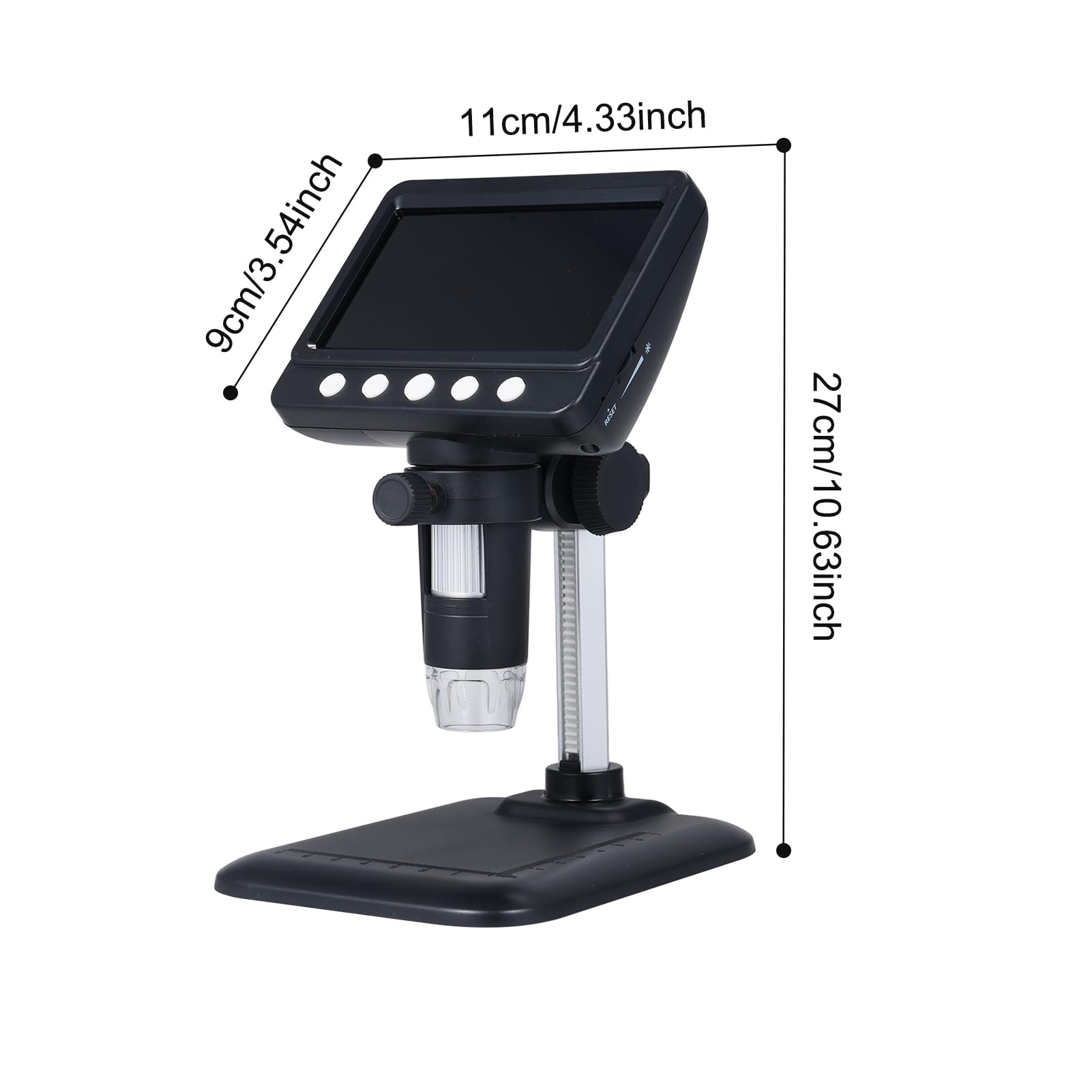 Aoresac Digitales Mikroskop mit IPS-HD-Bildschirm, 1000-facher Vergrößerung Zur Inspektion, USB-Münzlupe (369)