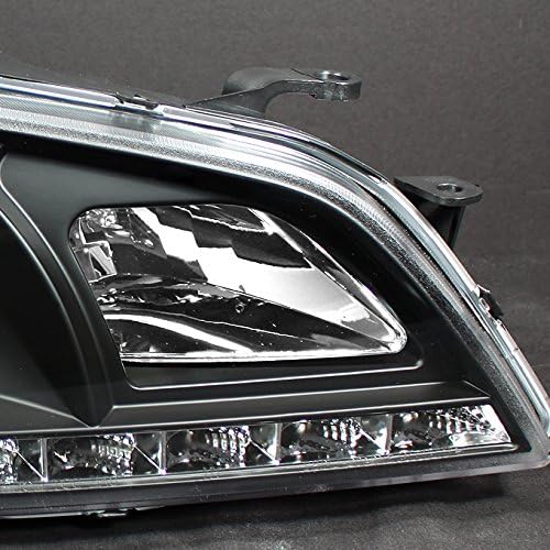 AKKON - For 01-05 Lexus Altzza IS300 Black Bezel Projector DRL Daylight LED Strip Headlights Replacement Pair