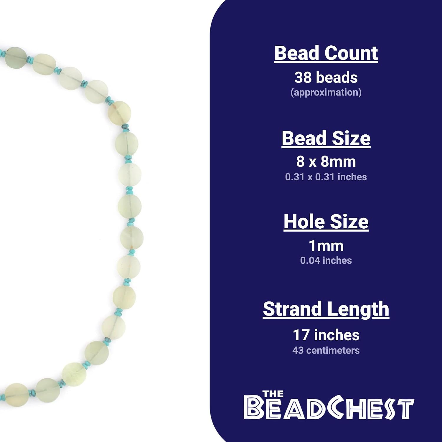 The Bead Chest Green Aqua Flat Circular Serpentine Beads 8mm Afghanistan Gemstone 17 Inch Strand