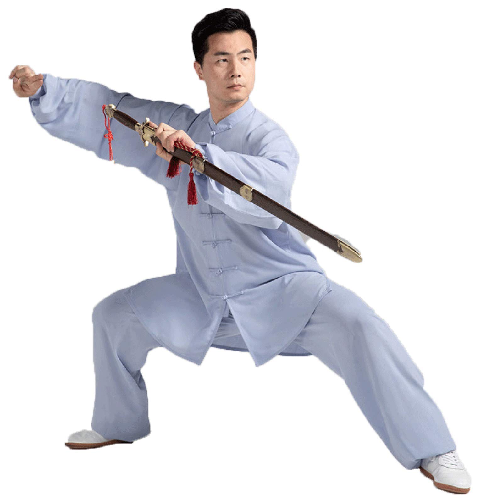 Uniforme di Tai Chi Donne Abbigliamento Kung Fu Uomini Abbigliamento per Arti Marziali,Grey-M