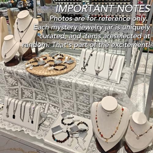 Image of SMUOBT Mystery Jewelry Jar Bundle - Surprise Vintage Jewelry Box for Women,Gift Jewelry Set (Necklace, Earrings, Rings,Kracelet,Keychain) - Unique Birthday Gift for Women