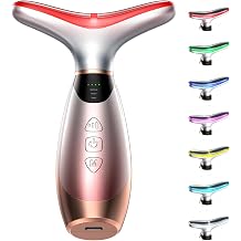 Pedete Facial Massager, 7 Colors Red Light Therapy for Face and Neck | Face Lift Device with 113&deg;F Heating Vibration , 3 Modes &amp; 4 Adjustable Intensities for Multi Skin Care, Face 𝖲culpting Wand