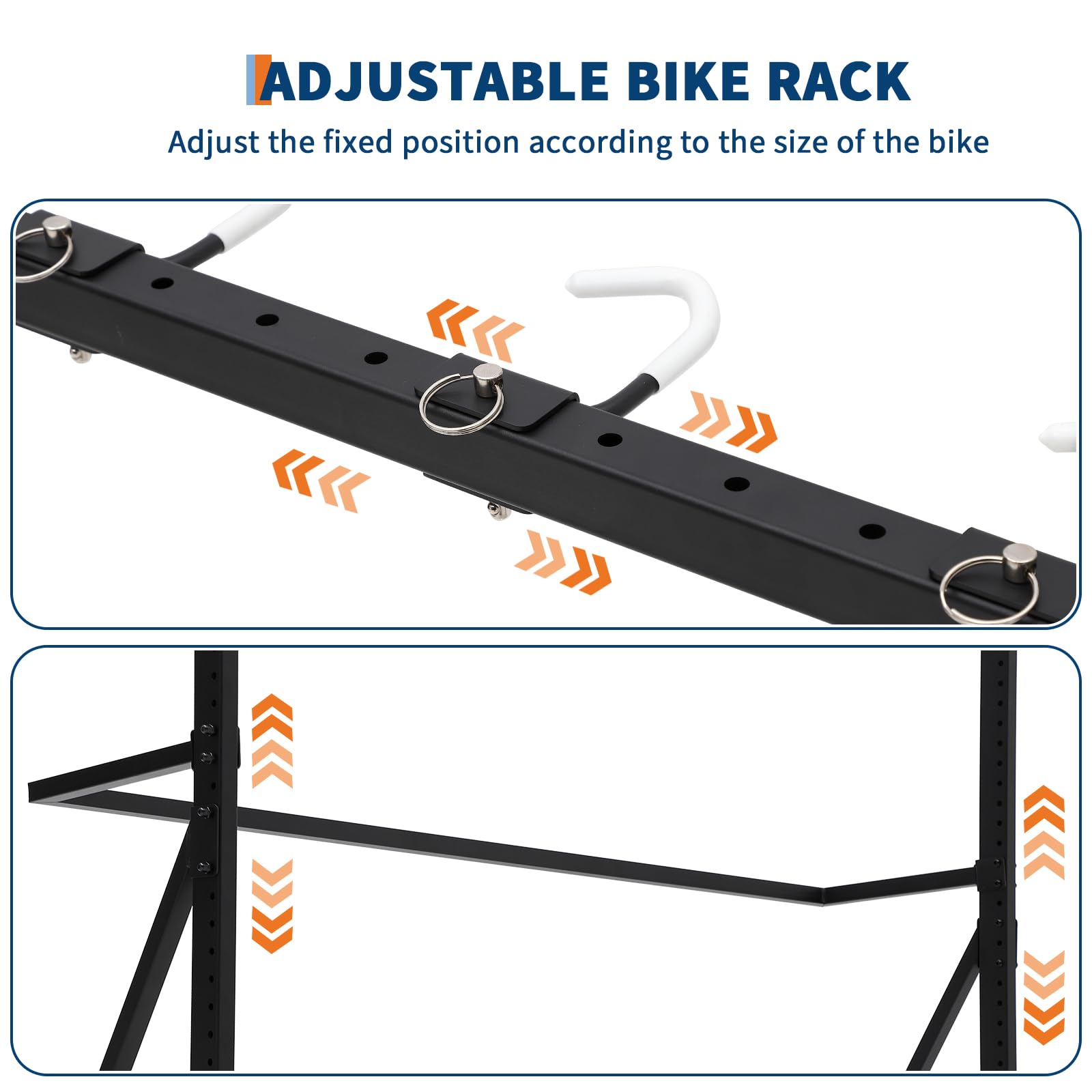 Garvee Soporte de Almacenamiento para 5 Bicicletas Resistente, con Patas Ajustables y Ganchos Recubiertos de PVC, Capacidad 300 lbs (136 kg), Organizador de Acero para Interior y Exterior